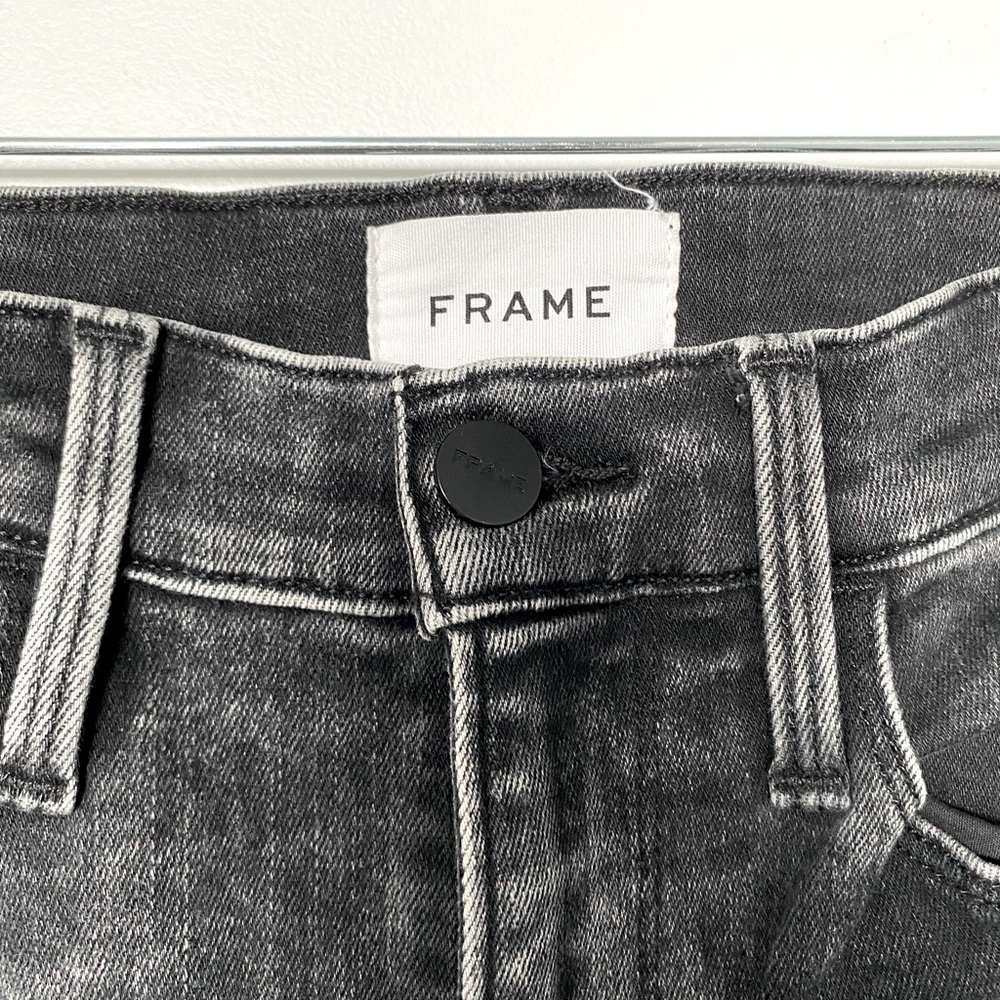 Frame Denim High-Rise Jeans in Washed Black